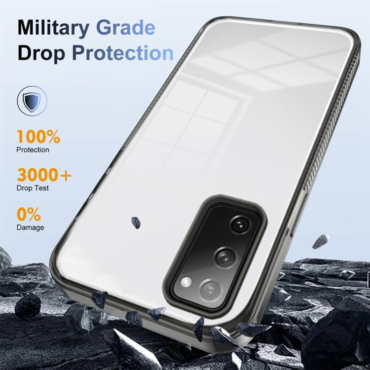 For Samsung Galaxy S20 FE 5G 2.5mm Anti-slip Clear Acrylic Hybrid TPU Phone Case(Black) - Galaxy S20 FE Cases by PMC TechLife | Online Shopping South Africa | PMC TechLife