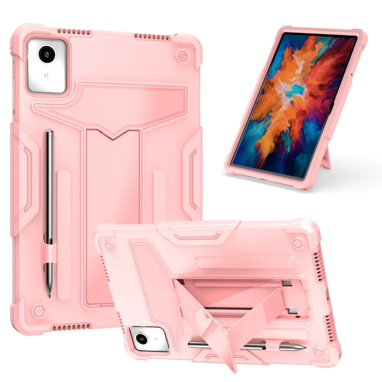 For Lenovo Tab M11/ Xiaoxin Pad 11 2024 T Holder Robot Silicone Hybrid PC Tablet Case(Rose Gold) - Lenovo by PMC TechLife | Online Shopping South Africa | PMC TechLife | Buy Now Pay Later Mobicred