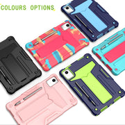 For Lenovo Tab M11/ Xiaoxin Pad 11 2024 T Holder Robot Silicone Hybrid PC Tablet Case(Rose Gold)