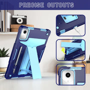 For Lenovo Tab M11/ Xiaoxin Pad 11 2024 T Holder Robot Silicone Hybrid PC Tablet Case(Navy Blue Blue)