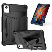For Lenovo Tab M11/ Xiaoxin Pad 11 2024 T Holder Robot Silicone Hybrid PC Tablet Case(Black)