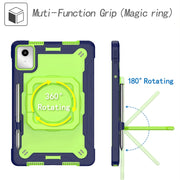 For Lenovo Tab M11/ Xiaoxin Pad 11 2024 Handle Robot Silicone Hybrid PC Tablet Case(Navy Yellow Green)