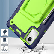For Lenovo Tab M11/ Xiaoxin Pad 11 2024 Handle Robot Silicone Hybrid PC Tablet Case(Navy Yellow Green)