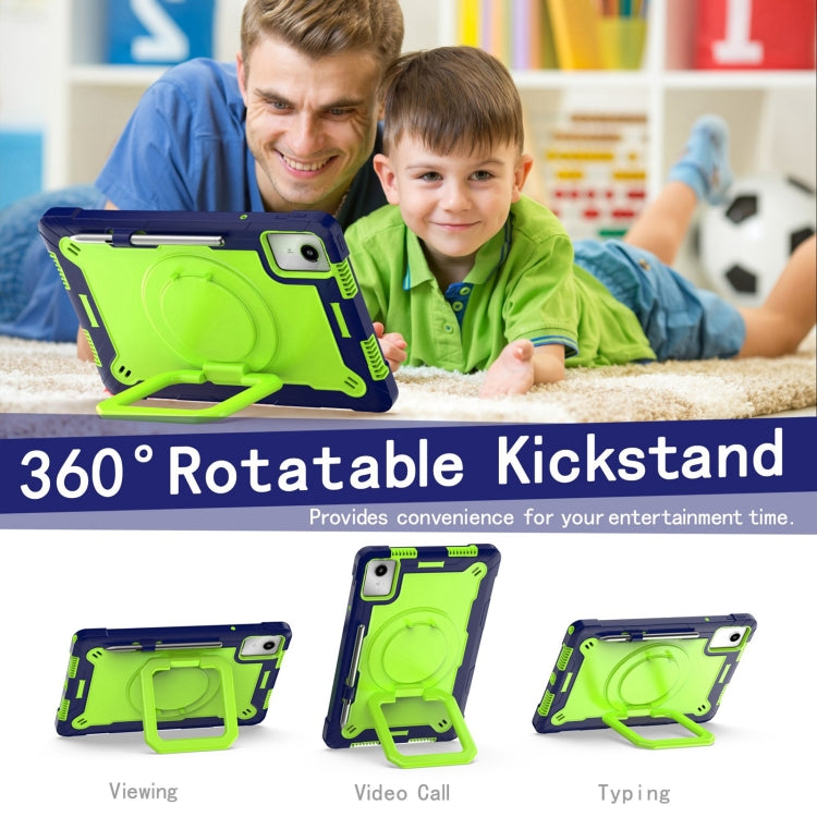 For Lenovo Tab M11/ Xiaoxin Pad 11 2024 Handle Robot Silicone Hybrid PC Tablet Case(Navy Yellow Green) - Lenovo by PMC Jewellery | Online Shopping South Africa | PMC Jewellery | Buy Now Pay Later Mobicred