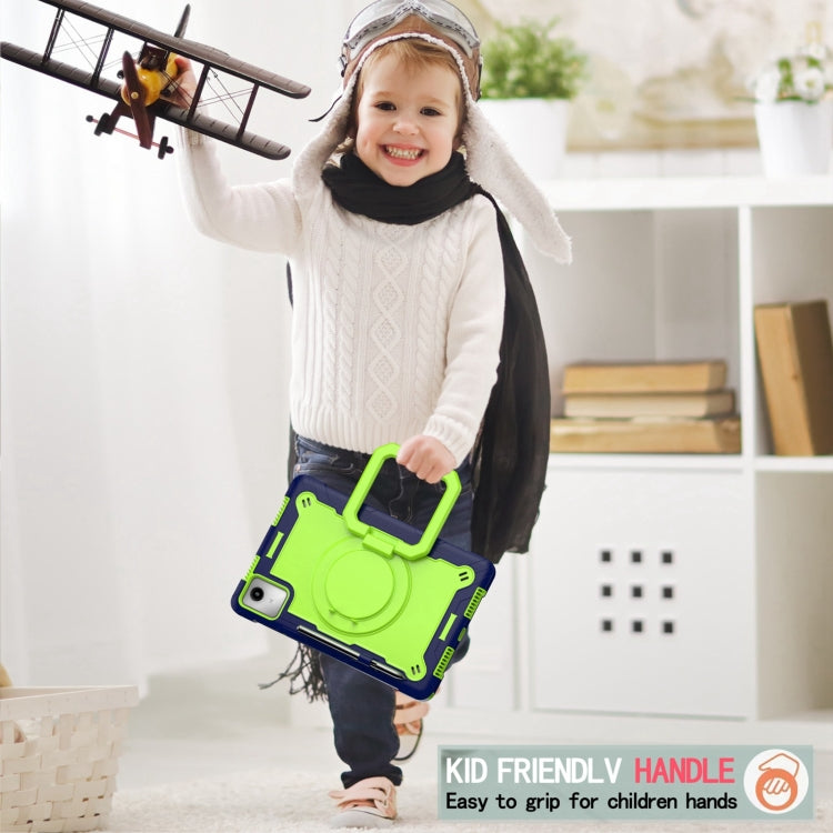 For Lenovo Tab M11/ Xiaoxin Pad 11 2024 Handle Robot Silicone Hybrid PC Tablet Case(Navy Yellow Green)