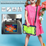 For Lenovo Tab M11/ Xiaoxin Pad 11 2024 Handle Robot Silicone Hybrid PC Tablet Case(Navy Yellow Green)