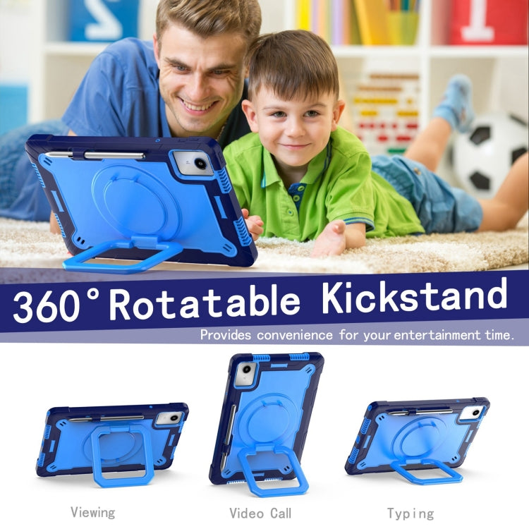 For Lenovo Tab M11/ Xiaoxin Pad 11 2024 Handle Robot Silicone Hybrid PC Tablet Case(Navy Blue Blue) - Lenovo by PMC Jewellery | Online Shopping South Africa | PMC Jewellery | Buy Now Pay Later Mobicred