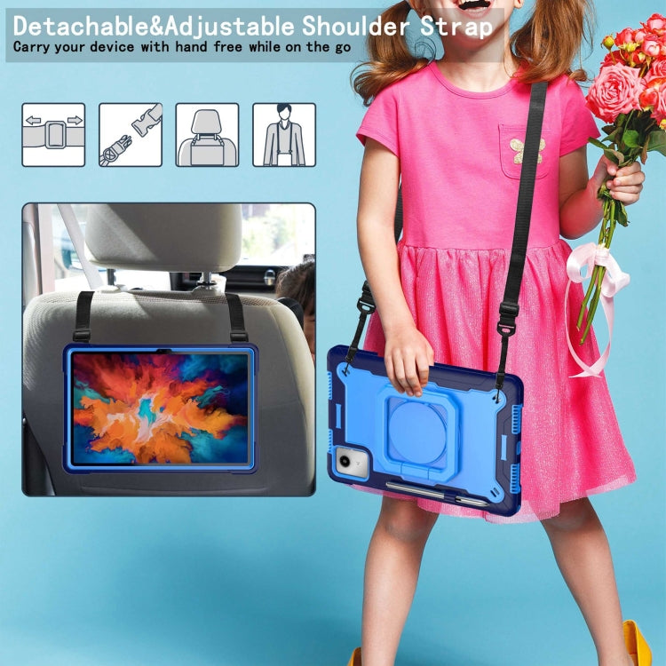 For Lenovo Tab M11/ Xiaoxin Pad 11 2024 Handle Robot Silicone Hybrid PC Tablet Case(Navy Blue Blue) - Lenovo by PMC Jewellery | Online Shopping South Africa | PMC Jewellery | Buy Now Pay Later Mobicred
