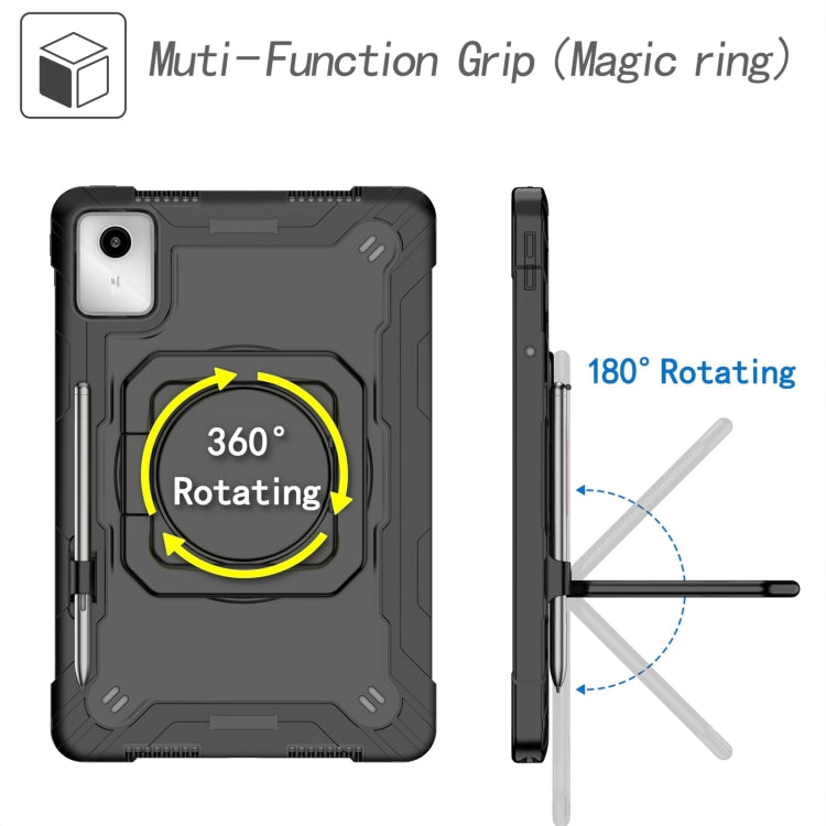 For Lenovo Tab M11/ Xiaoxin Pad 11 2024 Handle Robot Silicone Hybrid PC Tablet Case(Black) - Lenovo by PMC Jewellery | Online Shopping South Africa | PMC Jewellery | Buy Now Pay Later Mobicred