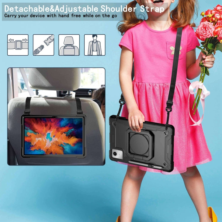 For Lenovo Tab M11/ Xiaoxin Pad 11 2024 Handle Robot Silicone Hybrid PC Tablet Case(Black) - Lenovo by PMC Jewellery | Online Shopping South Africa | PMC Jewellery | Buy Now Pay Later Mobicred