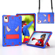 For Lenovo Tab M11/ Xiaoxin Pad 11 2024 Fold-Holder Spider Silicone Hybrid PC Tablet Case(Blue Red) - Lenovo by PMC Jewellery | Online Shopping South Africa | PMC Jewellery | Buy Now Pay Later Mobicred