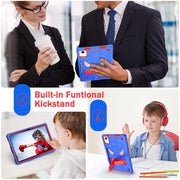 For Lenovo Tab M11/ Xiaoxin Pad 11 2024 Fold-Holder Spider Silicone Hybrid PC Tablet Case(Blue Red)
