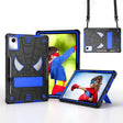 For Lenovo Tab M11/ Xiaoxin Pad 11 2024 Fold-Holder Spider Silicone Hybrid PC Tablet Case(Back Blue) - Lenovo by PMC Jewellery | Online Shopping South Africa | PMC Jewellery | Buy Now Pay Later Mobicred