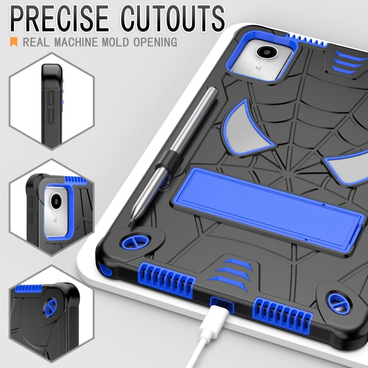 For Lenovo Tab M11/ Xiaoxin Pad 11 2024 Fold-Holder Spider Silicone Hybrid PC Tablet Case(Back Blue) - Lenovo by PMC Jewellery | Online Shopping South Africa | PMC Jewellery | Buy Now Pay Later Mobicred