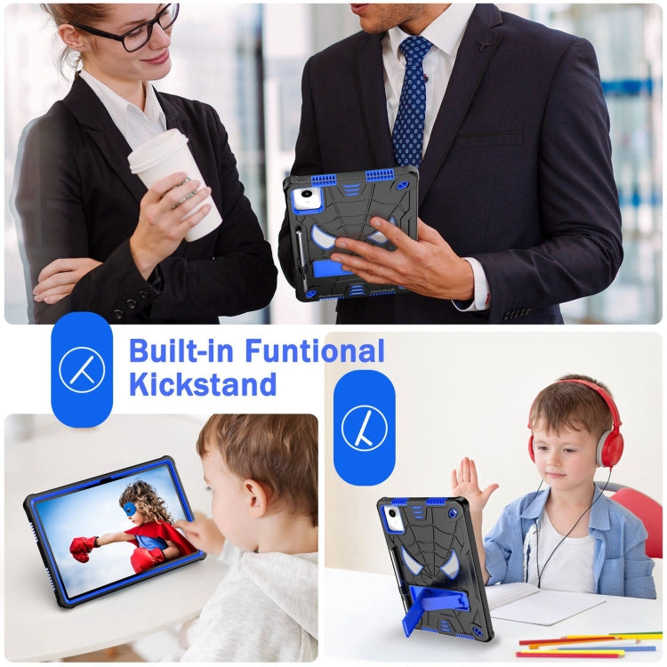 For Lenovo Tab M11/ Xiaoxin Pad 11 2024 Fold-Holder Spider Silicone Hybrid PC Tablet Case(Back Blue) - Lenovo by PMC Jewellery | Online Shopping South Africa | PMC Jewellery | Buy Now Pay Later Mobicred