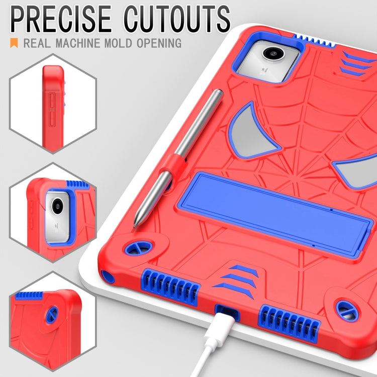 For Lenovo Tab M11/ Xiaoxin Pad 11 2024 Fold-Holder Spider Silicone Hybrid PC Tablet Case(Red Blue) - Lenovo by PMC Jewellery | Online Shopping South Africa | PMC Jewellery | Buy Now Pay Later Mobicred