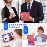 For Lenovo Tab M11/ Xiaoxin Pad 11 2024 Fold-Holder Spider Silicone Hybrid PC Tablet Case(Red Blue)