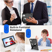 For Lenovo Tab M11/ Xiaoxin Pad 11 2024 Fold-Holder Spider Silicone Hybrid PC Tablet Case(Black)