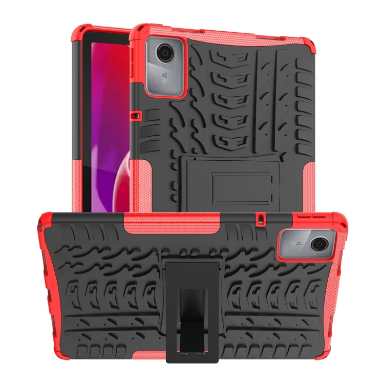 For Lenovo Tab M11/ Xiaoxin Pad 11 2024 Tire Texture TPU Hybrid PC Tablet Case with Holder(Red) - Lenovo by PMC Jewellery | Online Shopping South Africa | PMC Jewellery | Buy Now Pay Later Mobicred