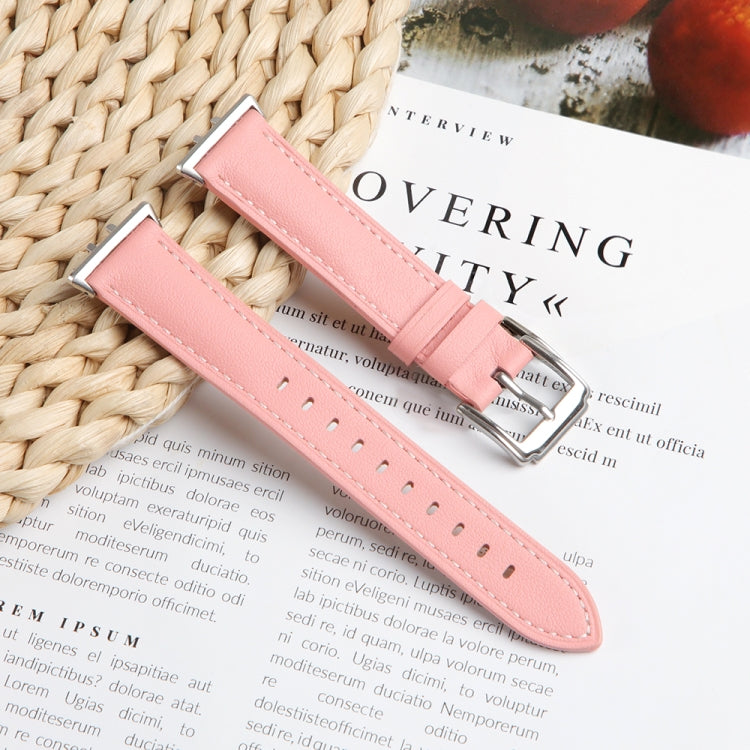 For Honor Band 9 Genuine Leather Watch Band(Pink) - Watch Bands by PMC TechLife | Online Shopping South Africa | PMC TechLife | Buy Now Pay Later Mobicred