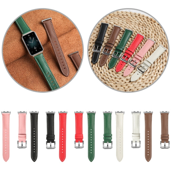 For Honor Band 9 Genuine Leather Watch Band(Black)