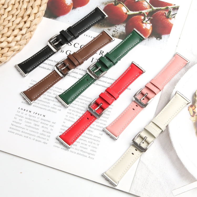 For Honor Band 9 Genuine Leather Watch Band(Red)