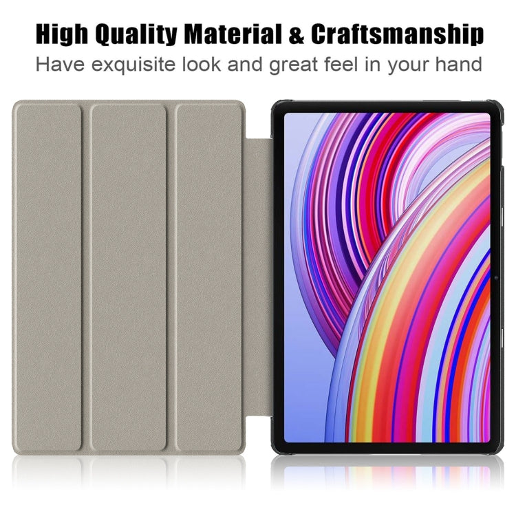 For Xiaomi Redmi Pad Pro 12.1 Custer Painted 3-Fold Stand Leather Smart Tablet Case(Graffiti) - More Tablet Cases by PMC TechLife | Online Shopping South Africa | PMC TechLife | Buy Now Pay Later Mobicred