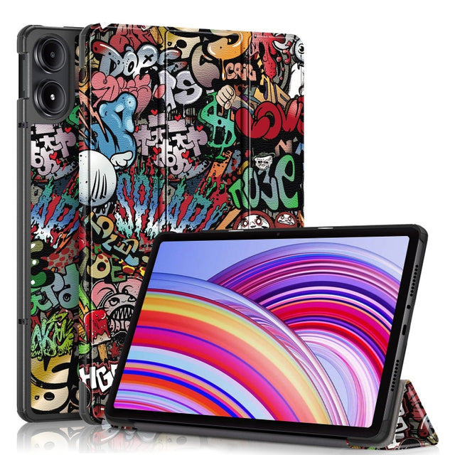 For Xiaomi Redmi Pad Pro 12.1 Custer Painted 3-Fold Stand Leather Smart Tablet Case(Graffiti)