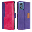 For Motorola Moto G Play 4G 2024 Contrast Color Side Buckle Leather Phone Case(Purple + Rose Red) - Motorola Cases by PMC Jewellery | Online Shopping South Africa | PMC Jewellery | Buy Now Pay Later Mobicred