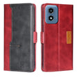 For Motorola Moto G Play 4G 2024 Contrast Color Side Buckle Leather Phone Case(Red + Black) - Motorola Cases by PMC Jewellery | Online Shopping South Africa | PMC Jewellery | Buy Now Pay Later Mobicred