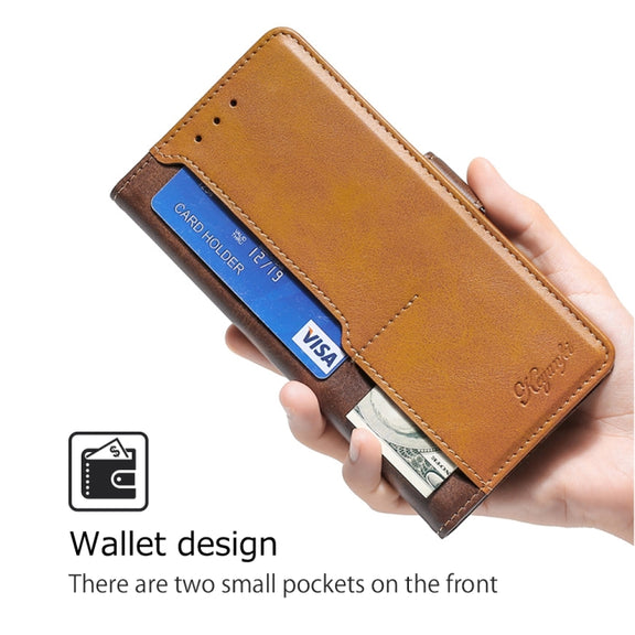 For Motorola Edge 5G 2024 Contrast Color Side Buckle Leather Phone Case(Dark Brown + Gold)