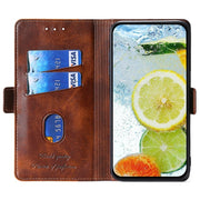 For Motorola Edge 5G 2024 Contrast Color Side Buckle Leather Phone Case(Dark Brown + Gold)
