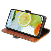 For Motorola Edge 5G 2024 Contrast Color Side Buckle Leather Phone Case(Dark Brown + Gold)