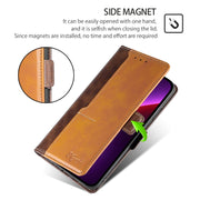 For Motorola Edge 5G 2024 Contrast Color Side Buckle Leather Phone Case(Dark Brown + Gold)
