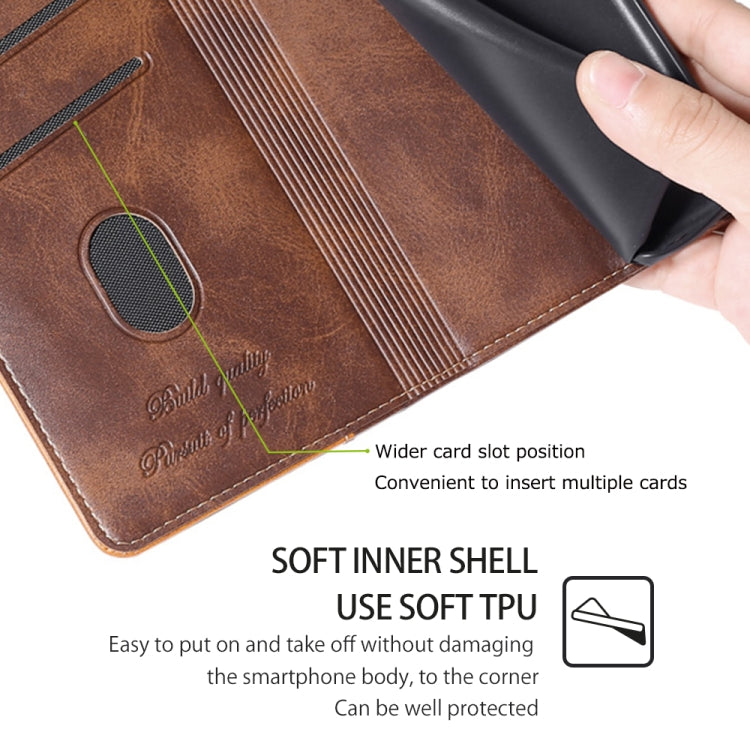 For Motorola Edge 5G 2024 Contrast Color Side Buckle Leather Phone Case(Dark Brown + Gold)
