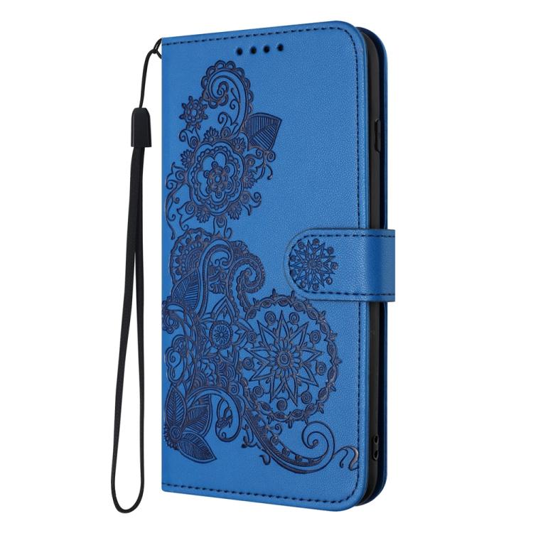 For iPhone 17 Air Datura Flower Embossed Flip Leather Phone Case(Blue) - free shipping - PMc TechLife - Order now!