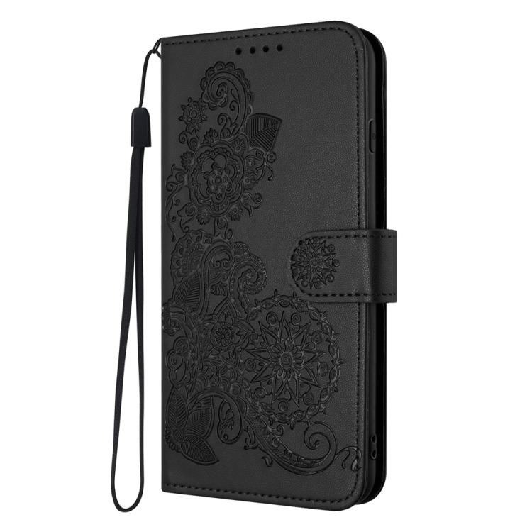 For iPhone 17 Air Datura Flower Embossed Flip Leather Phone Case(Black) - free shipping - PMc TechLife - Order now!