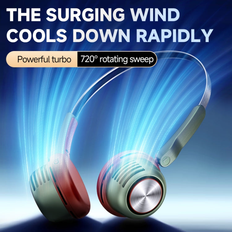 MF088 XINGLUO Neck Band Electric Fan(Green) - free shipping - PMC TechLife - Order now!
