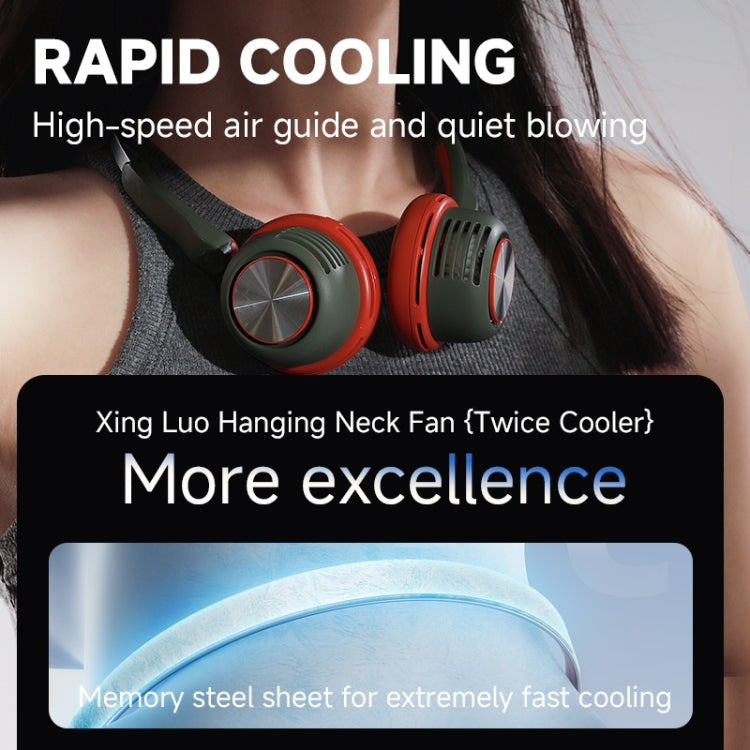 MF088 XINGLUO Neck Band Electric Fan(Green)