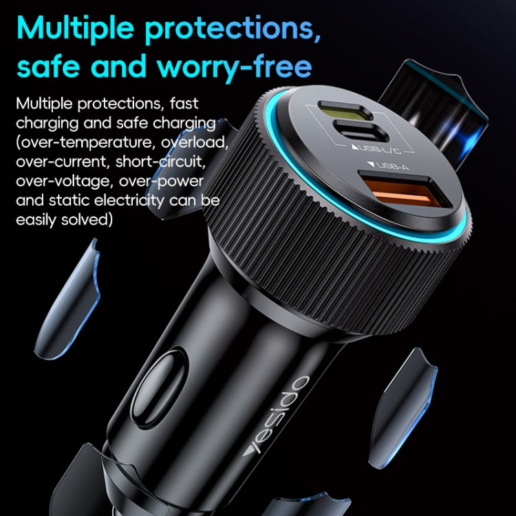 Yesido Y60 38W Car Fast Charging Charger(Black) - Car Charger by Yesido | Online Shopping South Africa | PMC TechLife | Buy Now Pay Later Mobicred