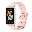 For Samsung Galaxy Fit 3 Mijobs Flat Hole Silicone Watch Band(Pink+Silver) - free shipping - PMc TechLife - Order now!