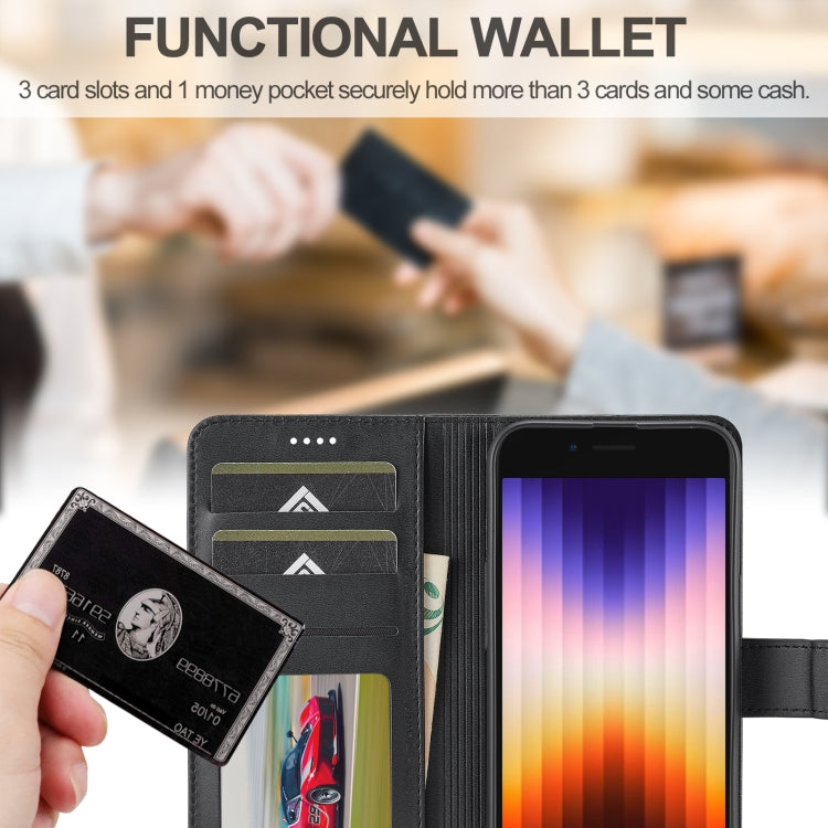 LC.IMEEKE Calf Texture Horizontal Flip Leather Case For iPhone 16e(Black) - iPhone 16e Cases by LC.IMEEKE | Online Shopping South Africa | PMC TechLife | Buy Now Pay Later Mobicred