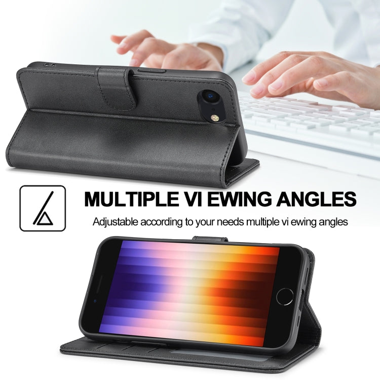 LC.IMEEKE Calf Texture Horizontal Flip Leather Case For iPhone 16e(Black) - iPhone 16e Cases by LC.IMEEKE | Online Shopping South Africa | PMC TechLife | Buy Now Pay Later Mobicred