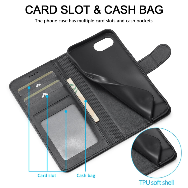 LC.IMEEKE Calf Texture Horizontal Flip Leather Case For iPhone 16e(Black) - iPhone 16e Cases by LC.IMEEKE | Online Shopping South Africa | PMC TechLife | Buy Now Pay Later Mobicred