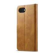 LC.IMEEKE Calf Texture Horizontal Flip Leather Case For iPhone 16e(Yellow)