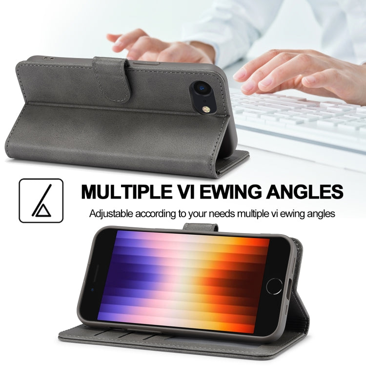 LC.IMEEKE Calf Texture Horizontal Flip Leather Case For iPhone 16e(Grey) - iPhone 16e Cases by LC.IMEEKE | Online Shopping South Africa | PMC TechLife | Buy Now Pay Later Mobicred