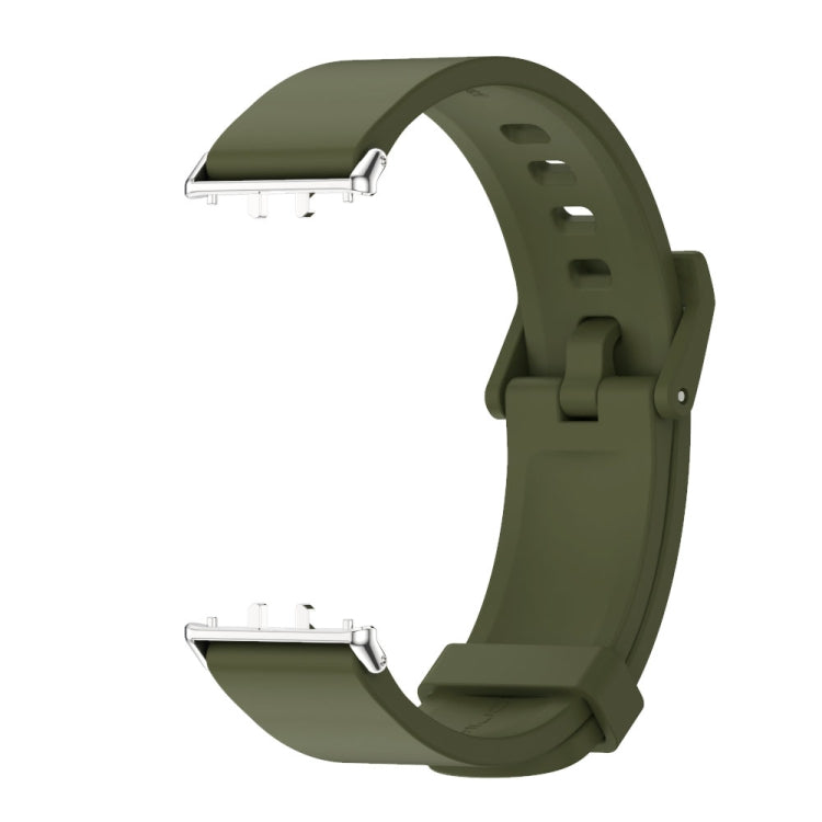 For Samsung Galaxy Fit 3 Mijobs Silicone Watch Band(Army Green+Silver) - Watch Bands by MIJOBS | Online Shopping South Africa | PMc TechLife | Buy Now Pay Later Mobicred