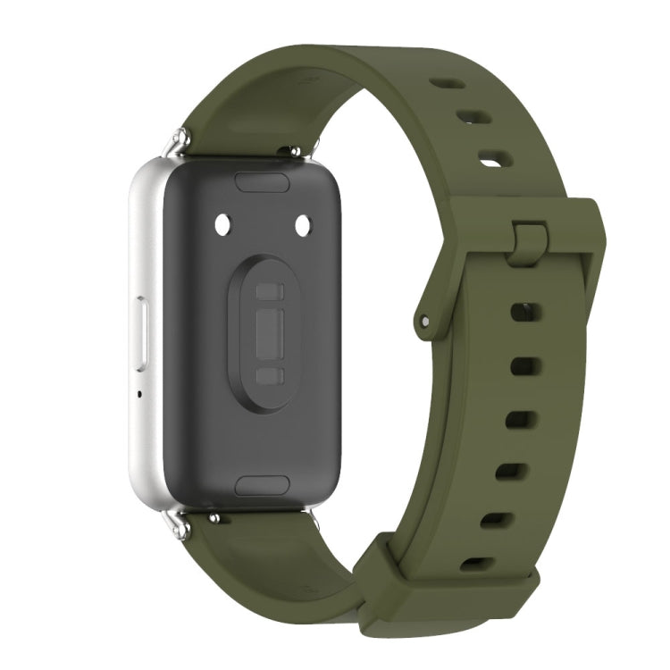 For Samsung Galaxy Fit 3 Mijobs Silicone Watch Band(Army Green+Silver) - Watch Bands by MIJOBS | Online Shopping South Africa | PMc TechLife | Buy Now Pay Later Mobicred