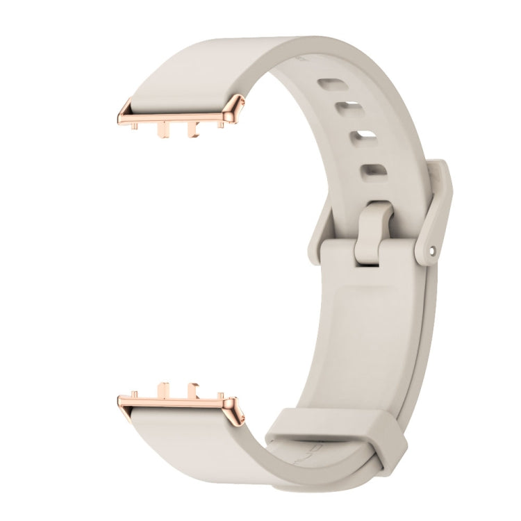 For Samsung Galaxy Fit 3 Mijobs Silicone Watch Band(Grey+Rose Gold)