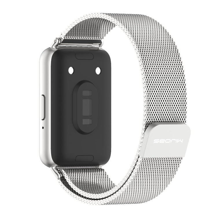 For Samsung Galaxy Fit 3 Mijobs Milan Magnetic Metal Watch Band(Silver)